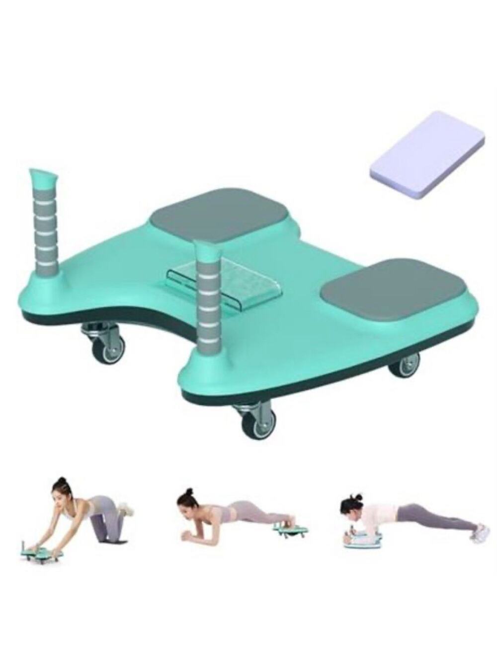 Lerpio Portable Balance Board Core Trainer 4 Swivel Wheels Green 330 lb